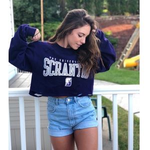 Scranton Distressed Crop Sweatshirt